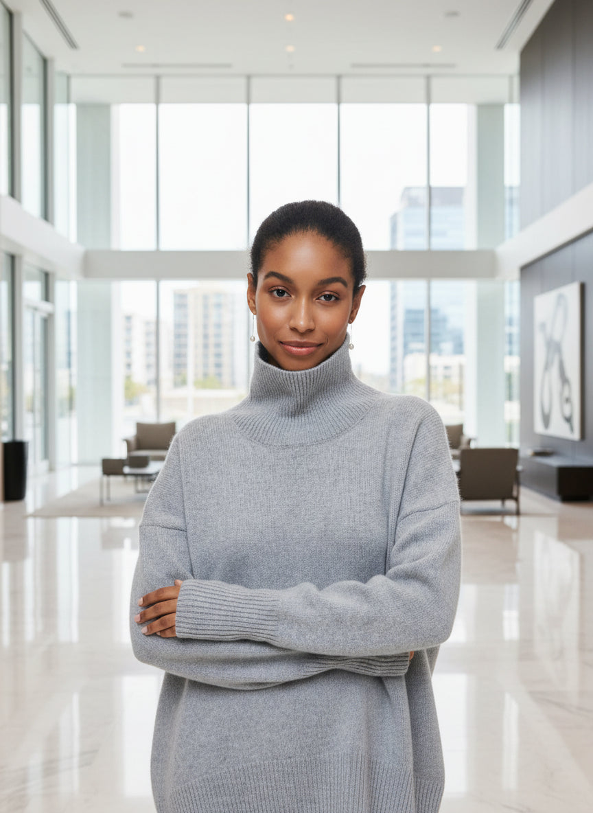 Winter Turtleneck Sweater Ins Solid Color Long Sleeve Pullover Top Women's Clothing