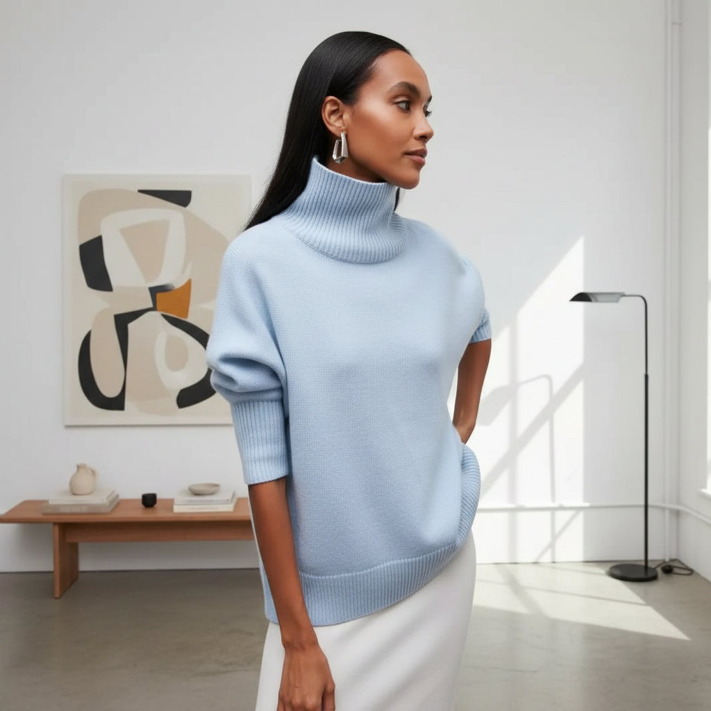 Winter Turtleneck Sweater Ins Solid Color Long Sleeve Pullover Top Women's Clothing