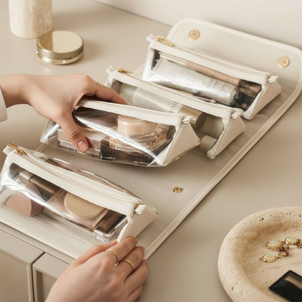 New Folding Cosmetic Bag Large Capacity Portable Handbag Waterproof Travel Storage Washing Bag For Women