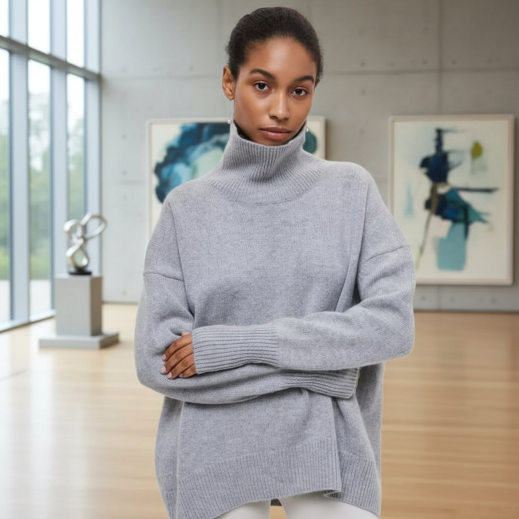 Winter Turtleneck Sweater Ins Solid Color Long Sleeve Pullover Top Women's Clothing