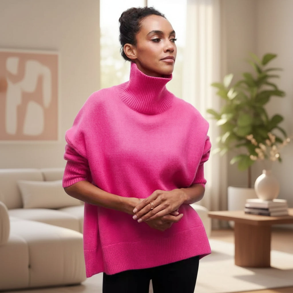 Winter Turtleneck Sweater Ins Solid Color Long Sleeve Pullover Top Women's Clothing