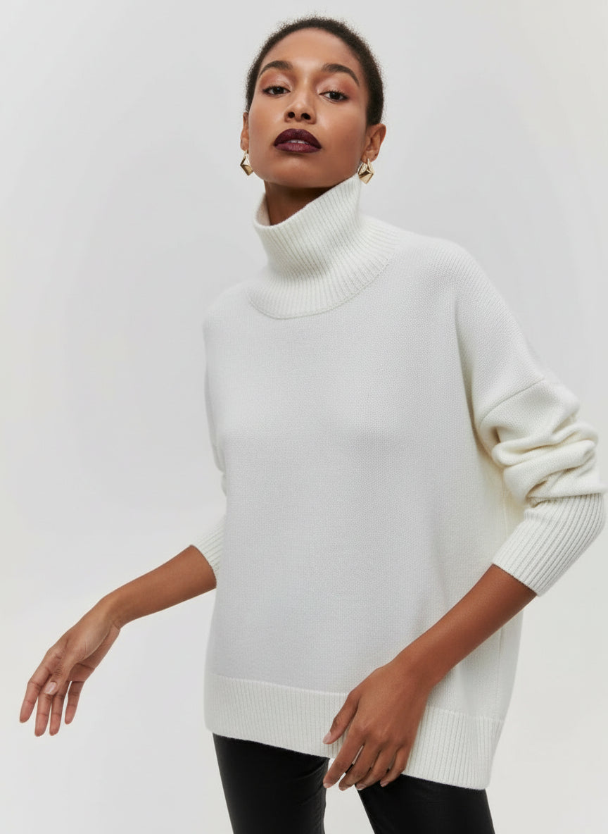 Winter Turtleneck Sweater Ins Solid Color Long Sleeve Pullover Top Women's Clothing